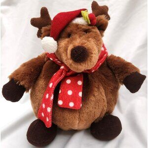 Gund ROLLY POLLY REINDEER Christmas Winter Plush roly poly stuffed animal 9"h